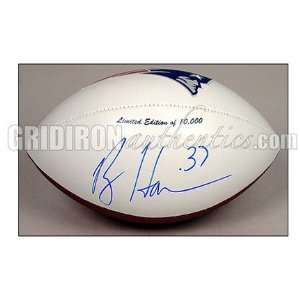 Rodney Harrison Signed Ball   White Panel Embroidered  