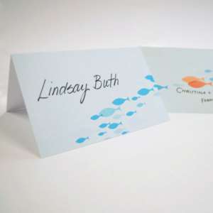 24 Personalized Fish in the Sea Wedding Place Cards  