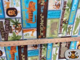 POLAR FLEECE FABRIC PRINTED *WILD JUNGLE* BTY  