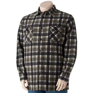 Croft and Barrow Plaid Fleece Shirt Jacket   Big and Tall