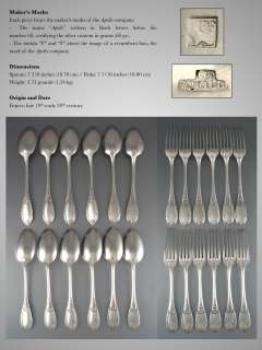 Antique French Silverplated Flatware Set, Neoclassic  
