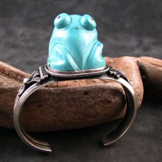   Reeves & Zuni Pete & Dinah Gasper Smith Turquoise Frog Bracelet  