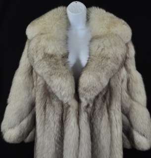   Authentic Genuine Blue Fox Fur Full Length Coat Jacket Tibor Furs
