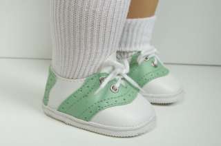 LT GREEN Saddle Oxford Doll Shoes FOR American Girl♥  