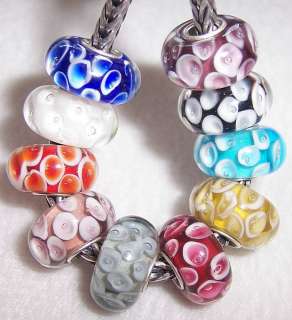 10PC Lovely Murano Glass Beads fit European Charm Bracelet  