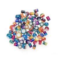 20 grams Darice Painted Glass Beads Tie Dye Mix  