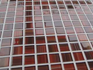 Red/Umber Glass Mosaic Tile Bathroom/Kitchen  