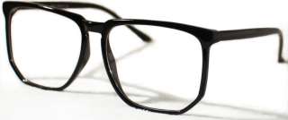 VINTAGE CLEAR LENS BLACK FRAME BIG SIMPLE Glasses NERD  
