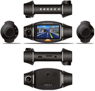 Dual Lens Car DVR 2.7 LCD Camera Recorder Video Dashboard Vehicle GPS 