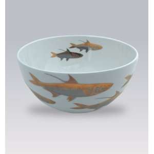  Caskata School of Fish Gold 8.5 in Round Bowl Everything 