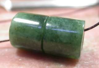 Green 100% Natural A Jade jadeite pendant Pair Circle Donut Necklace 