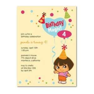 Birthday Party Invitations   Dora The Explorer Party Sprinkles By 