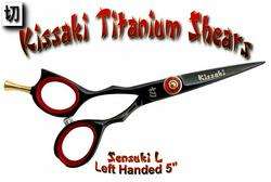   Left Handed 5 Pro Hair Black Titanium Salon Shears Barbers Scissors