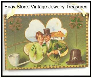 Lot 4 St. Patricks Day IRISH Postcard Ornaments~Vintage Style 