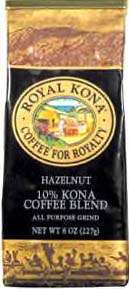 ROYAL KONA COFFEE HAZELNUT 8 OZ BAG  