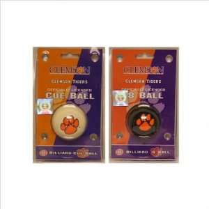    63 Clemson University Cue and Eight Ball Pool Set