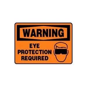 WARNING EYE PROTECTION REQUIRED (W/GRAPHIC) 10 x 14 Adhesive Vinyl 