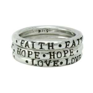  Stackable Faith Hope Love Purity Ring Jewelry