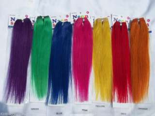 Neon Splash 100% Human Hair Extensions Track Hair Weft 8 Long 8 Wide 