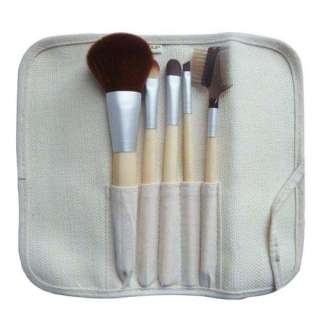 Natural EcoTools BAMBOO Makeup Brush Set 5pcs + Brushes Pocket For 