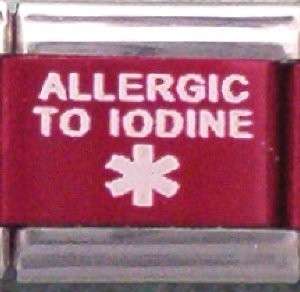   To Iodine Medical ID Alert for Italian Charm Bracelets Free Medical ID