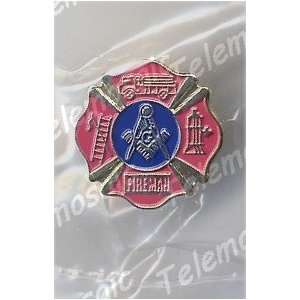  FIREFIGHTER FIRE RESCUE PARAMEDIC ALL Metal Big Blue Lodge Lapel Pin 