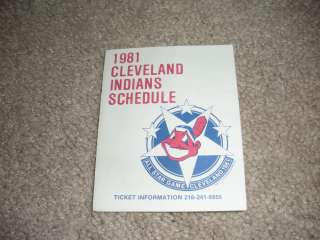 1981 CLEVELAND INDIANS POCKET SCHEDULE ALL STAR GAME YEAR  