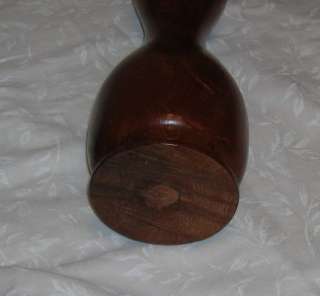   Tall Wood Vase Candle Holder Glass Insert Beautiful Grain  