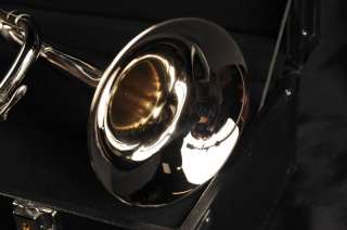 Chrome Trumpet Instrument in Case Musical Brass Wind  