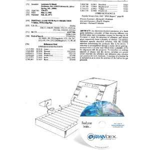  NEW Patent CD for FOOTBALL GAME WITH PLAY PROJECTION 