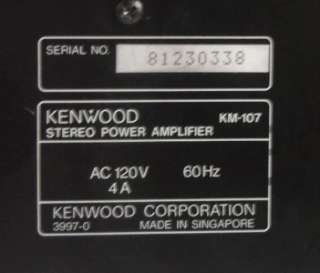 Kenwood KM 107 Stereo Power Amplifier  