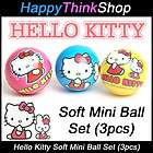 Hello Kitty Soft Mini Ball Set (3pcs) licensed + Bonus Cute Princess 