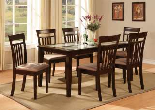   CAPRI DINING ROOM DINETTE KITCHEN SET TABLE AND 6 CHAIRS IN CAPPUCCINO