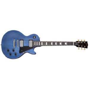  Gibson Les Paul Studio Electric Guitar, Faded Blue Stained 