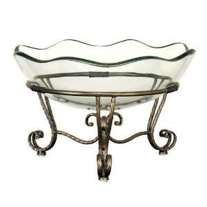 Harmony Glass Bowl With Stand Centerpiece Bowl  Kitchen 