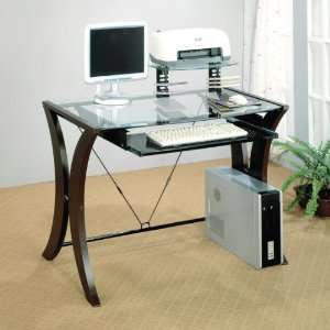  Division Table Desk with Glass Top