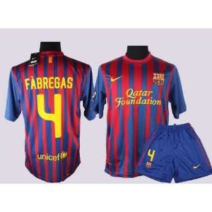 Barcelona 2012 Fabregas Home Jersey Shirt & Shorts Size XL 
