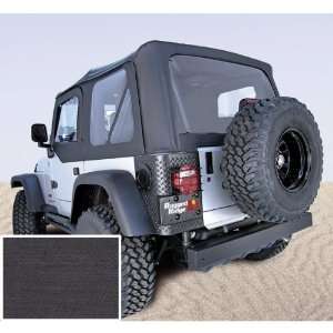   REPLACEMENT SOFT TOP W/DR. SKINS, 88 95 WRGLR, BLK DENIM, 30 MIL GLASS