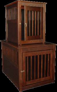 Solid OAK Dog Crate Table Pet Home House bed pen Large  