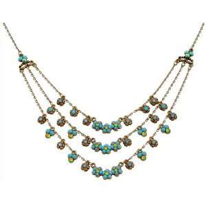  Negrin Graceful 3 Layered Necklace Designed with Delicate Flower 