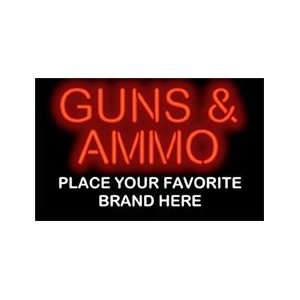 Guns & Ammo Neon Sign with Custom Message