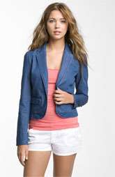 Frenchi® Shrunken Chambray Blazer (Juniors)