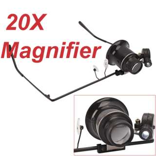 20X DUEL LOUPE MAGNIFIER GLASS MAGNIFYING ILLUMINATED  