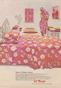 1971 ST. MARYS BED & BATH LINENS Vintage Print Ad PINK  