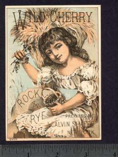 1880s I. Calvin Shafer Wild Cherry Rock & Rye Whiskey NY Cold Remedy 