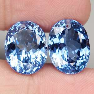 28.10ct.PERFECT PAIR TOP LONDON BLUE TOPAZ (DRILLED)  