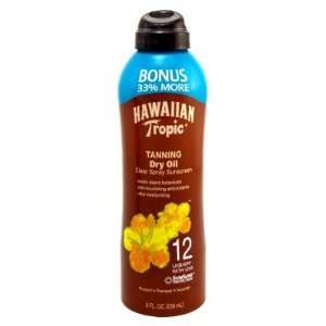 Hawaiian Tropic Dry Tanning Oil SPF#12 Cont Spray 8 oz. Bonus