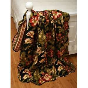  Bonita Tropical Hibiscus Cotton Quilt Throw