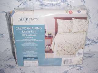 200 Thread Count Cotton Sheet Set, Floral   Cal King  