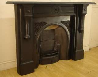 Stunning Victorian Slate and Cast Iron Fireplace Mantel  